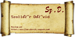 Szollár Dávid névjegykártya