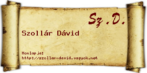 Szollár Dávid névjegykártya
